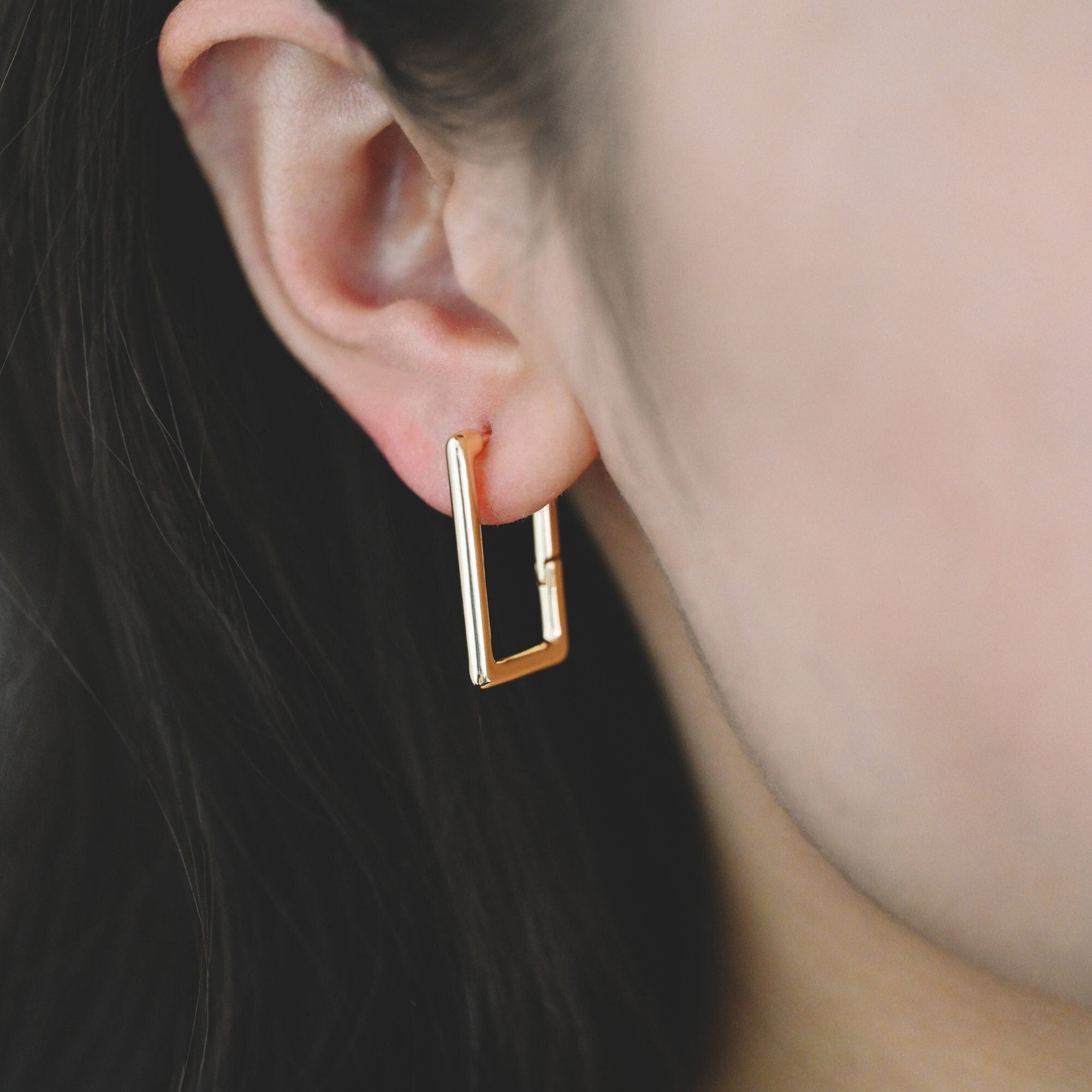 4pcs Gold/ Silver Tone Rectangle Leverback Ear Hooks 25x14mm, 18K gold/ rhodium plated on Brass, Earring Hoop Components (GB-1784)